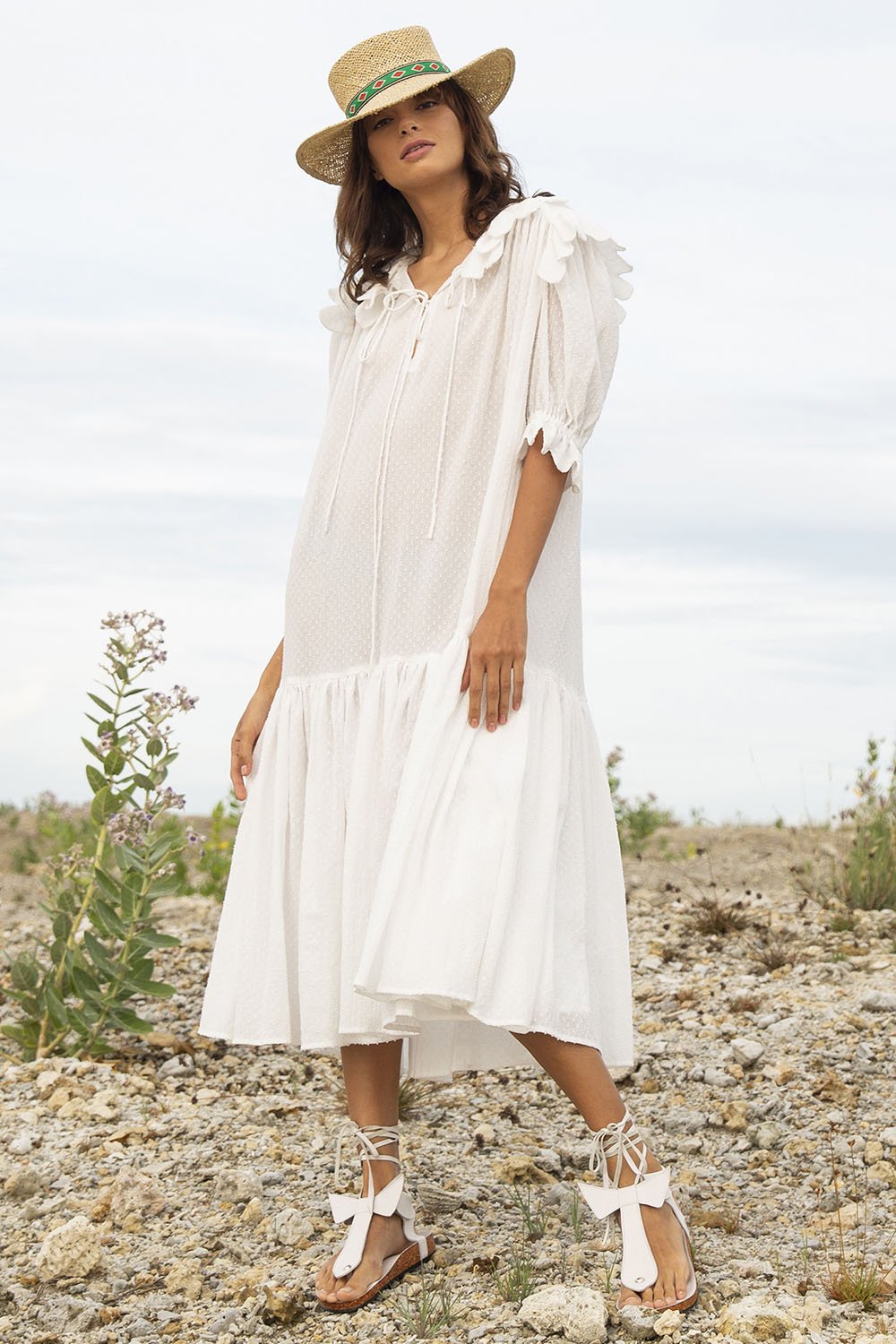 SAFFRON SCALLOP DOT MIDI DRESS – Indonesia | The Story Of