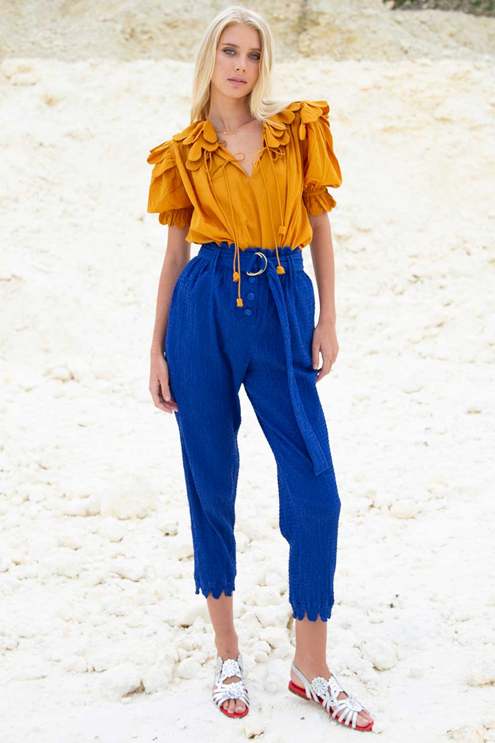 NICO SCALLOP TOP TURMERIC