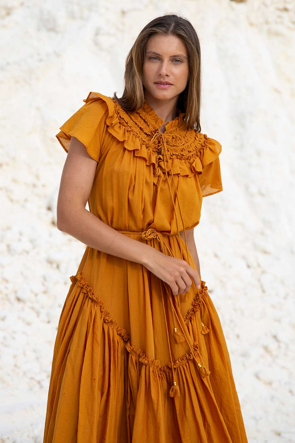 BRIGITTE MIDI DRESS TURMERIC