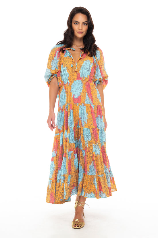 VELVET MAXI DRESS 2 SEASONS TANGERINE