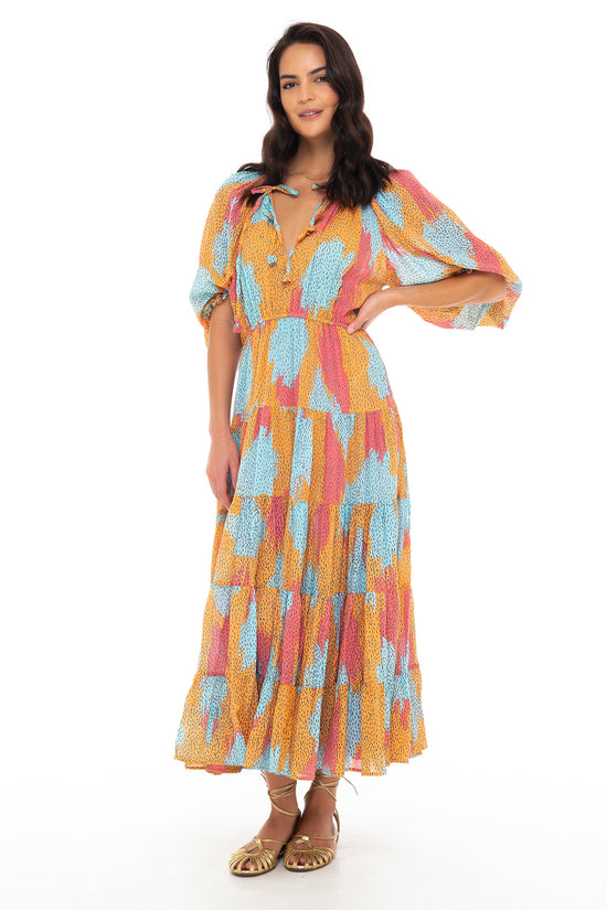 VELVET MAXI DRESS 2 SEASONS TANGERINE