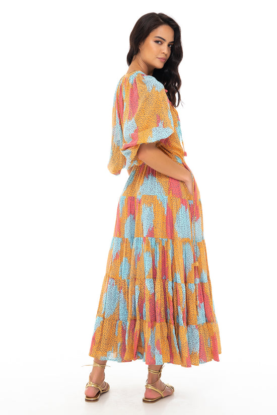 VELVET MAXI DRESS 2 SEASONS TANGERINE