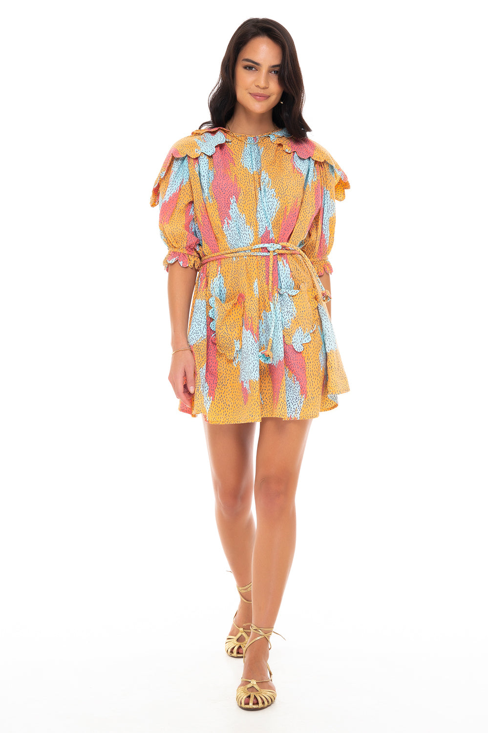 AXEL SCALLOP MINI DRESS 2 SEASONS TANGERINE