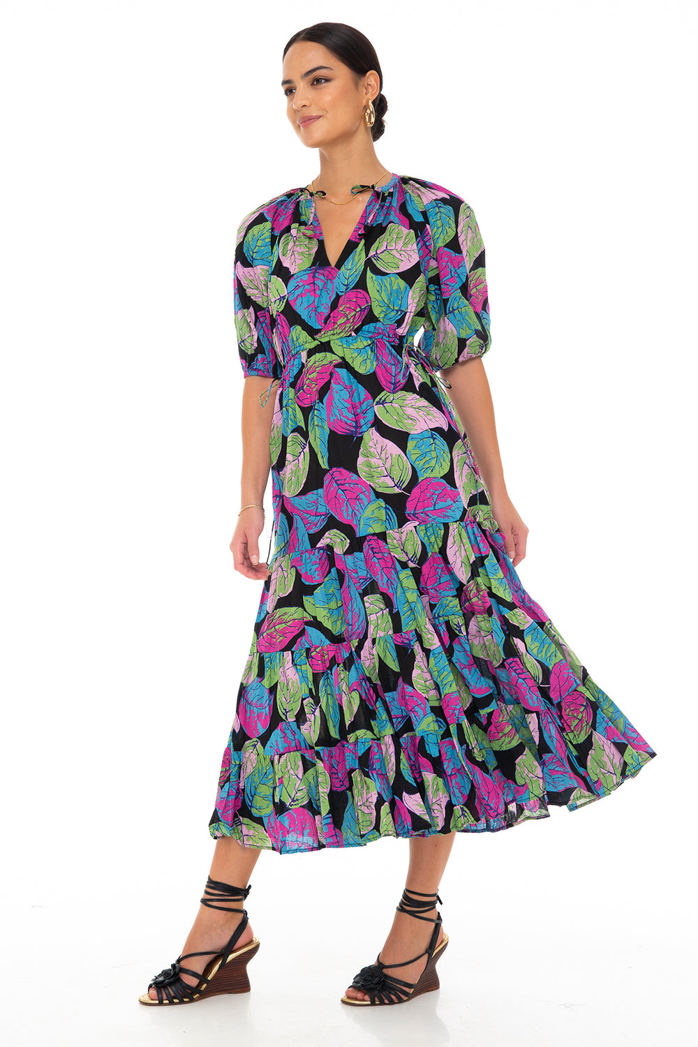 TWIGGY JANE MAXI DRESS MIXED LEAVES