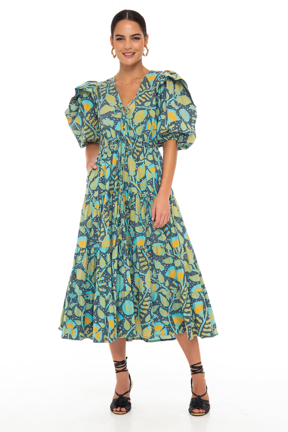 OLIVIA MAXI DRESS MADAGASCAR FOREST