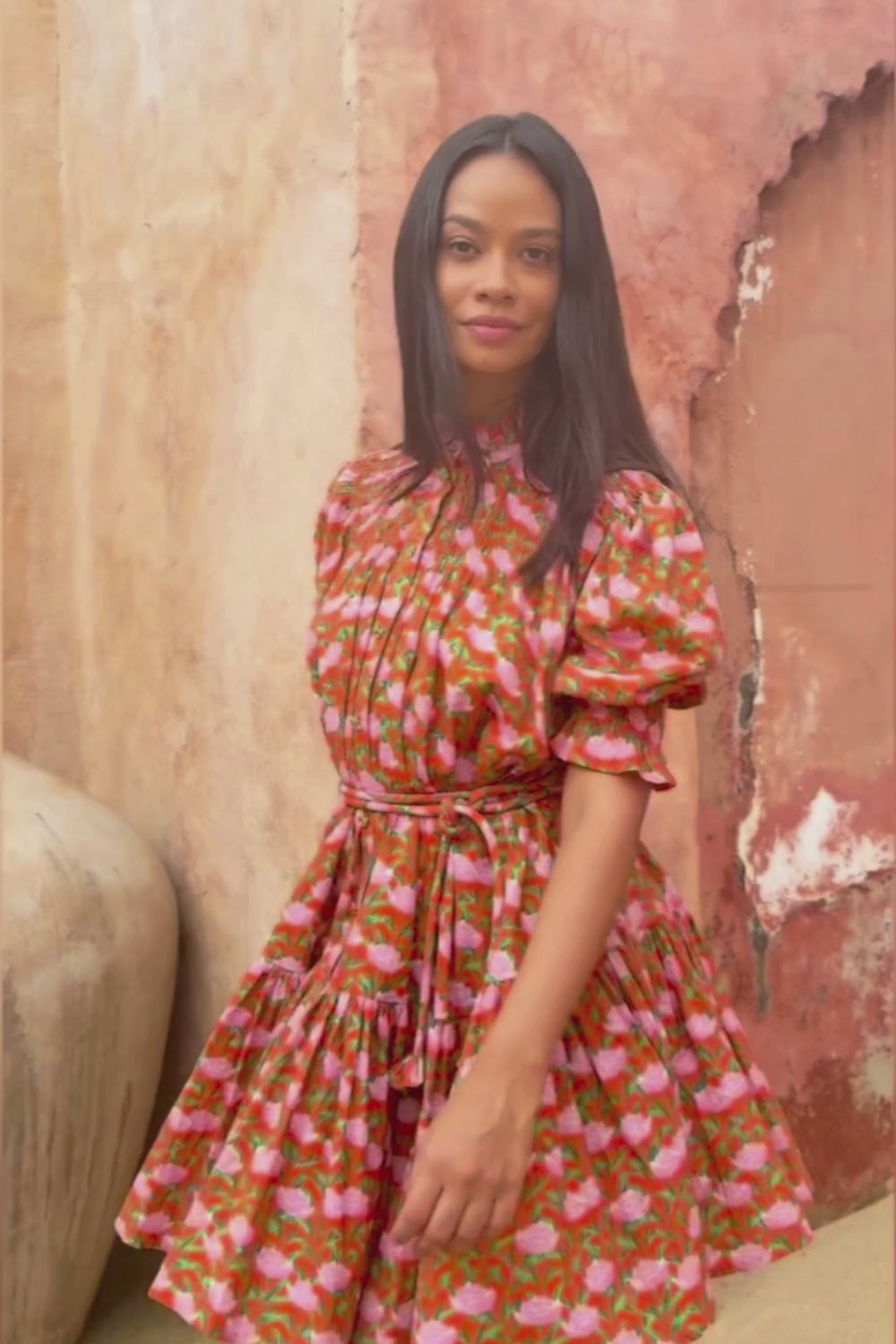 MIRUNA DRESS POPPY FLOWER