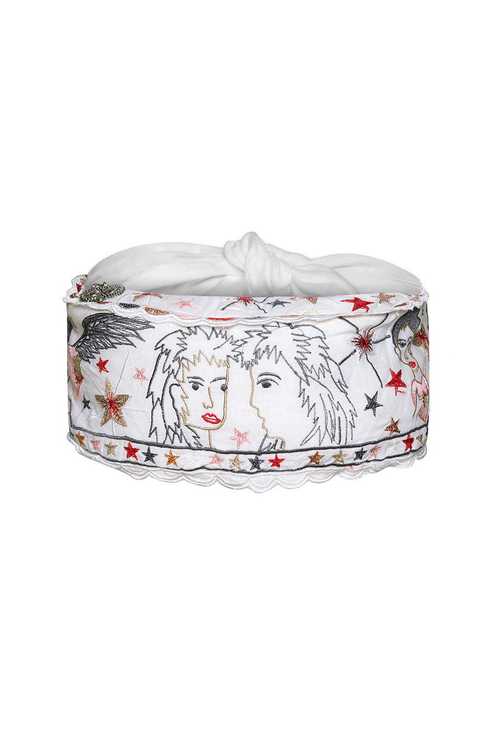 JUDITH EMBROIDERY BELT BAG-WHITE