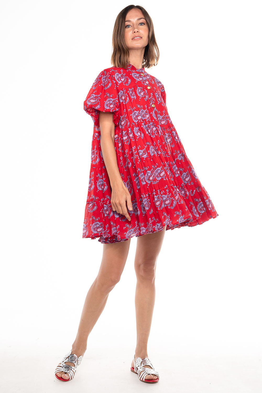 JAQUETTA MINI DRESS RED PAISLEY