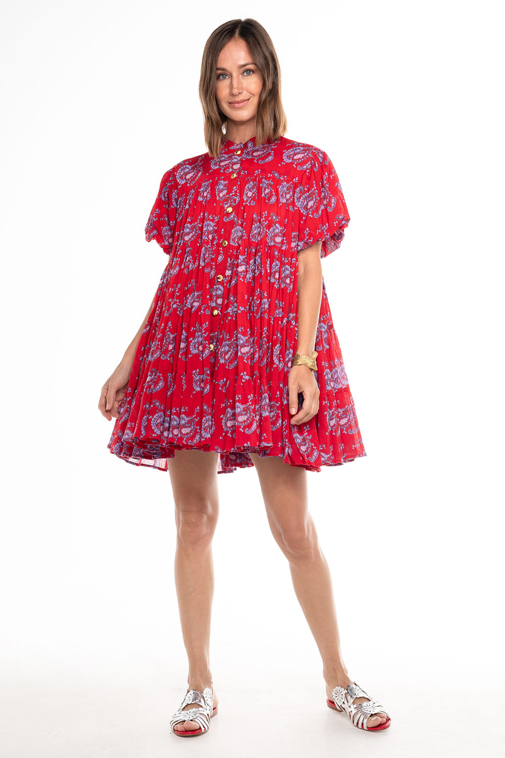 JAQUETTA MINI DRESS RED PAISLEY