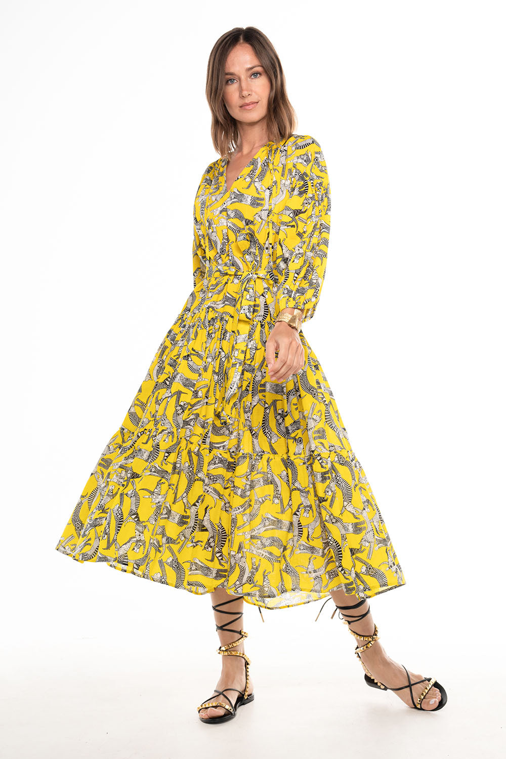 DAPPER DAN MIDI DRESS CATS YUZU