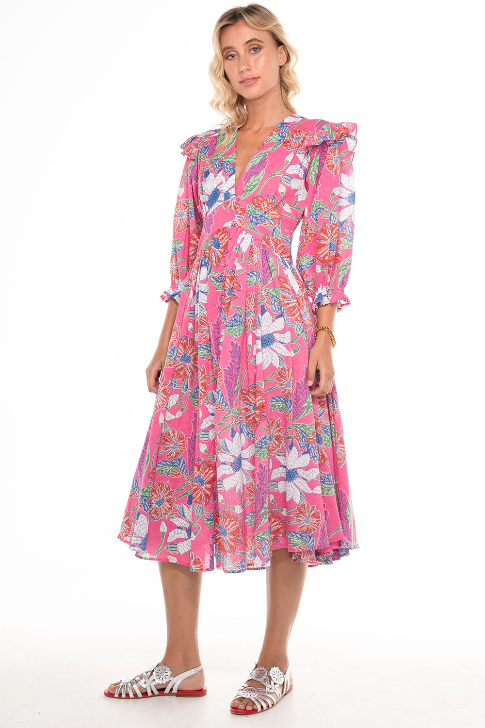 ZANTHE MIDI DRESS WILD FLOWER PINK SAKURA