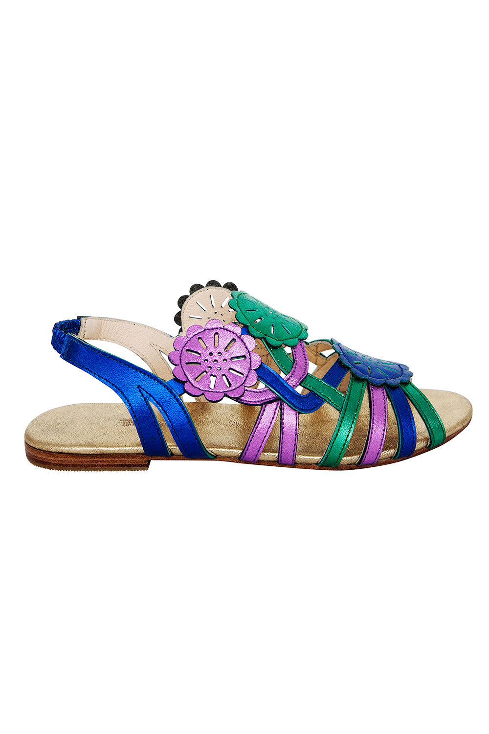 FLOWER SCALLOP SANDAL MIXED COLOUR